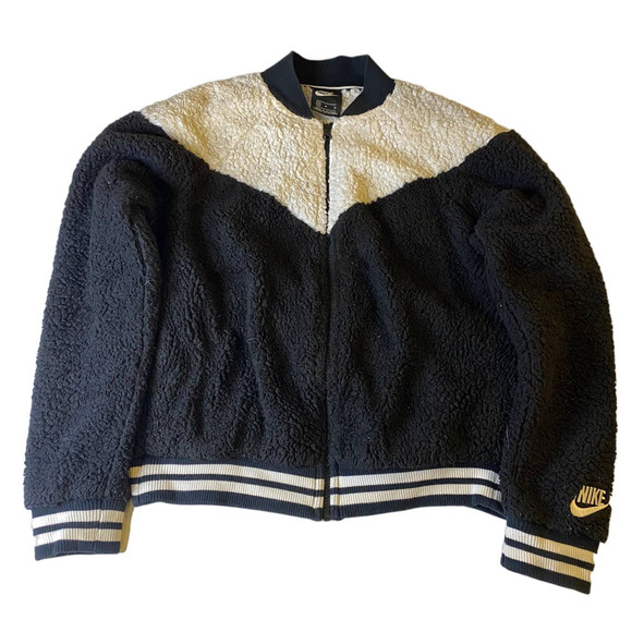 Nike Jackets & Blazers - Nike Sherpa Fleece Bomber Jacket Womens Size M